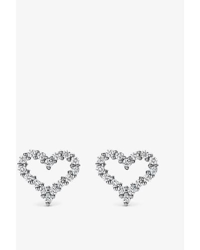 Tiffany & Co. Tiffany Heartstm Extra-mini And 0.13ct Round Brilliant-cut Diamond Earrings - White