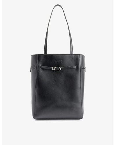 Givenchy Voyou Branded Leather Tote - Black