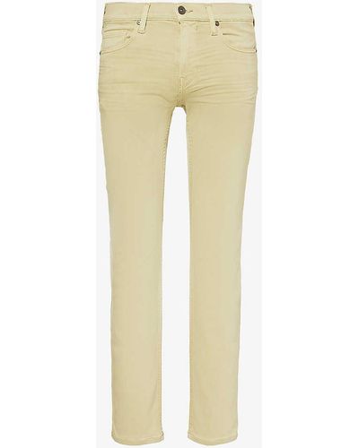 PAIGE Lennox Slim-fit Slim-leg Stretch-woven Jeans - Natural