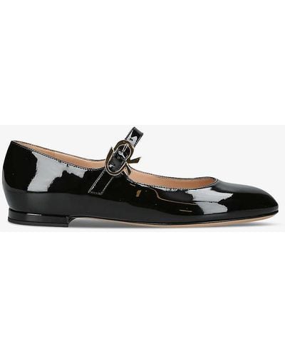 Gianvito Rossi Mary Buckle-embellished Patent-leather Court Shoes - Black