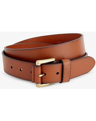 Polo Ralph Lauren Brand-engraved Leather Belt - Brown