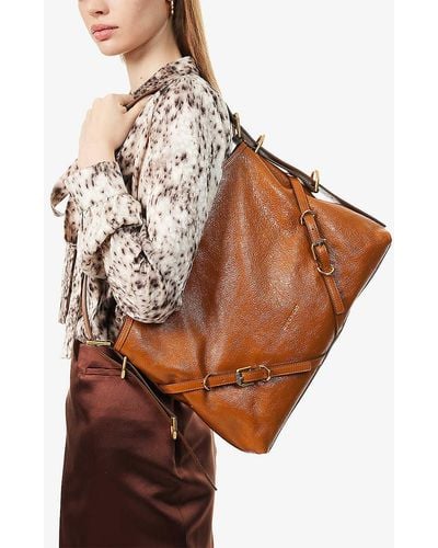 Givenchy Voyou Medium Leather Shoulder Bag - Brown