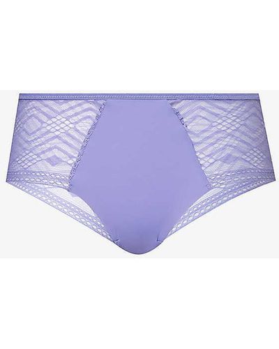 Passionata Ondine Semi-sheer Stretch-lace Briefs - Purple