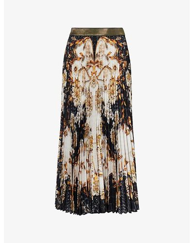 Mary Katrantzou Uni Pleated Woven Midi Skirt - White