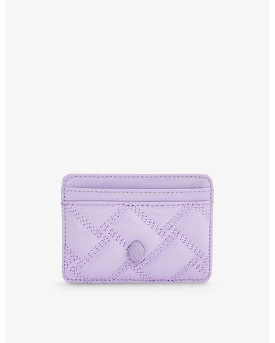 Kurt Geiger Drench Quilted-leather Card Holder - Purple