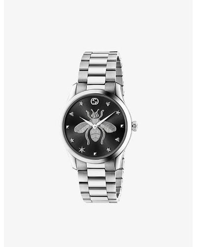 Gucci Ya1264136 G-timeless Steel Quartz Watch - White
