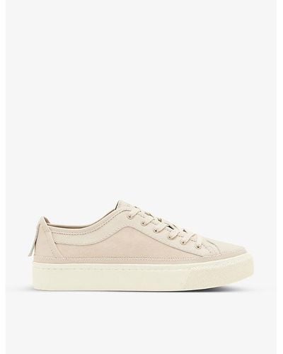 AllSaints Milla Suede And Leather Low-top Sneakers - Natural