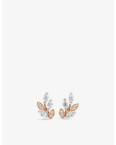 Tiffany & Co. Tiffany Victoria Diamond And 18ct Rose-gold Earrings - White