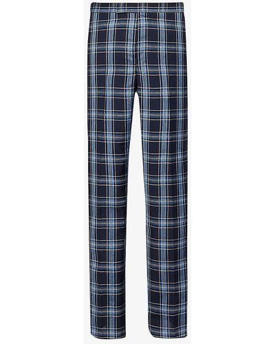 Thom Browne Slip-pocket Straight-leg Low-rise Wool And Linen-blend Trouser - Blue