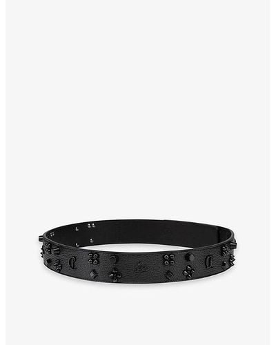 Christian Louboutin Paloma Loubinthesky-embellished Leather Belt - Black