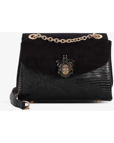 Dune Dusk Bug-embellished Faux-leather Handbag - Black
