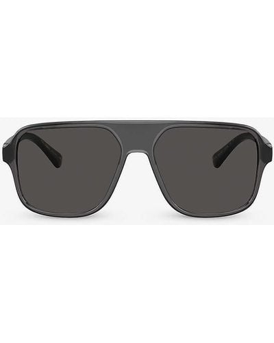 Dolce & Gabbana Dg6134 Square-frame Nylon Sunglasses - Grey