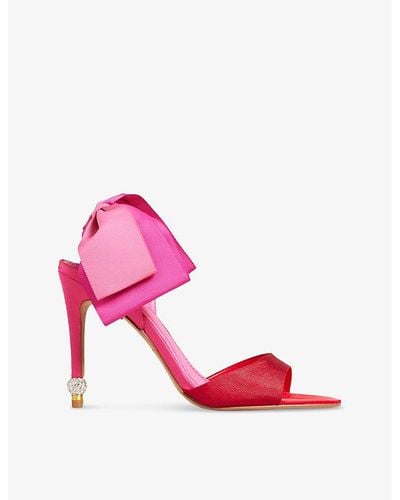 Ted Baker Harinas Oversized-bow Woven Sandals - Pink