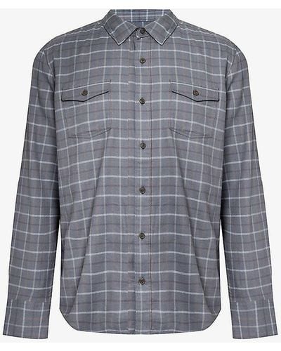 PAIGE Everett Check-pattern Cotton-blend Shirt X - Blue