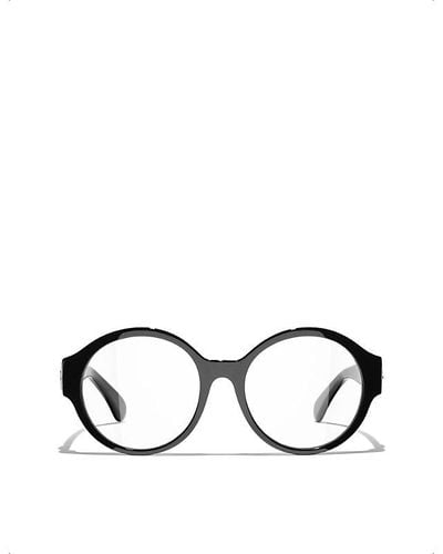 Chanel Round Eyeglasses - Black