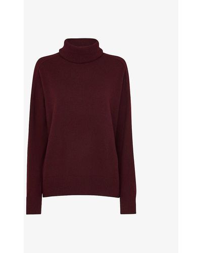 Whistles Roll-neck Cashmere Knitted Jumper - Red