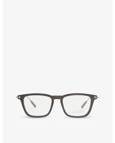Tom Ford Ft5851 Rectangular-frame Acetate Optical Glasses - White