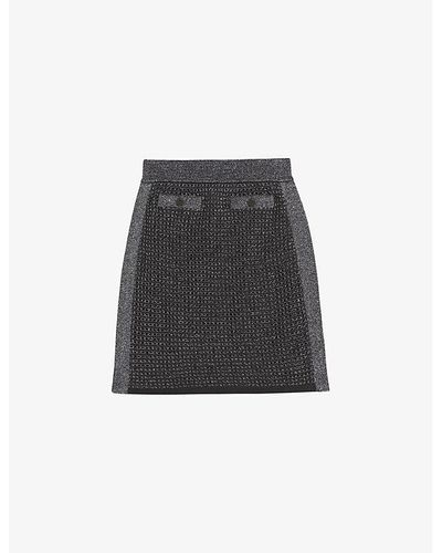 Ted Baker Sanniaa High-rise Metallic Knitted Mini Skirt - Black