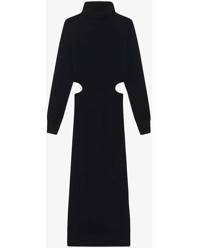 IRO Isao Cut-out Cashmere Maxi Dress - Black