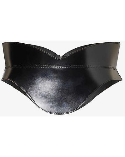 Alexander McQueen Corset-style Leather Belt - Black