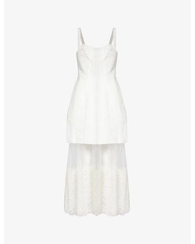 Jonathan Simkhai Callan Lace-panel Woven Midi Dress - White