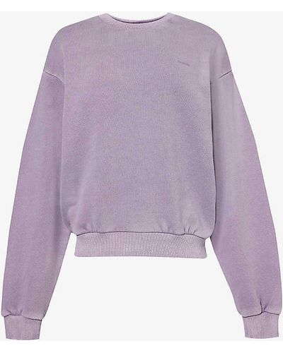 GYMSHARK Everywear Comfort Logo-embossed Cotton-jersey Sweatshirt - Purple