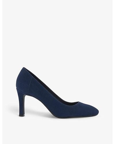 Dune Adele Round-toe Faux-suede Courts - Blue