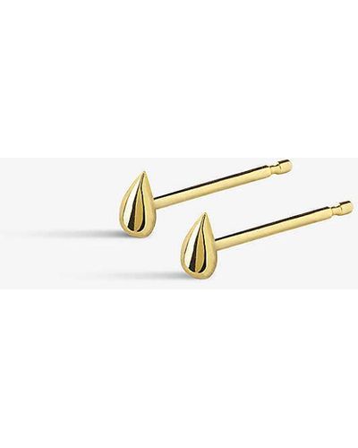 The Alkemistry Vianna Pear-shaped 18ct Yellow-gold Stud Earrings - White