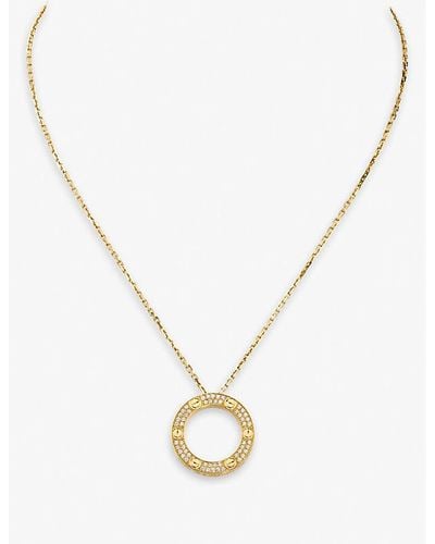 Cartier Love 18ct Yellow-gold And 0.34ct Diamond Necklace - Metallic