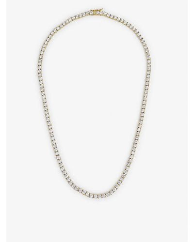 OMA THE LABEL 18ct -plated Brass And Crystal Tennis Necklace - Metallic