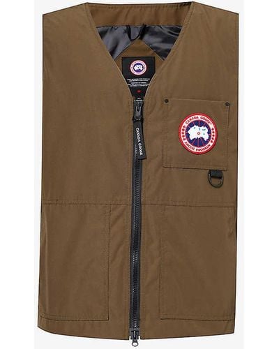 Canada Goose Canmore Logo-patch Regular-fit Woven Vest - Green
