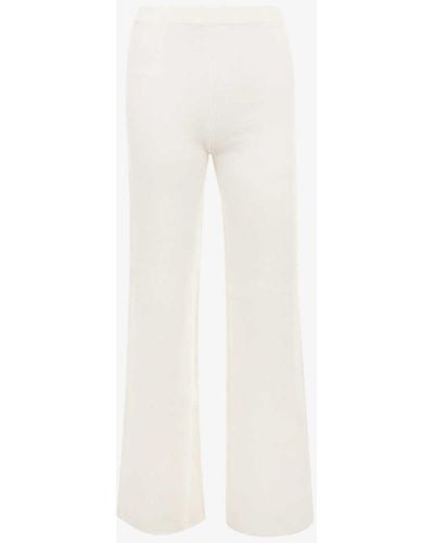 House Of Cb Vanna Flared-hem Knitted Trousers - White