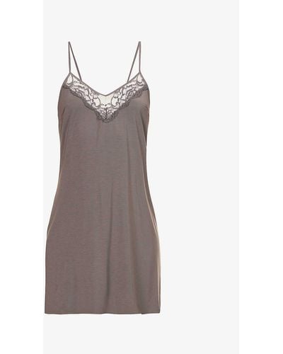 Wacoal Florilege Relaxed-fit Stretch-jersey Nightdress - Brown