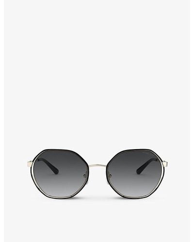 Michael Kors Mk1072 57 Porto Metal Irregular-frame Sunglasses - Metallic