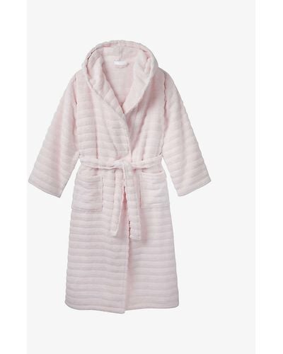 The White Company Ribbed Hooded Cotton-towelling Bathrobe - Pink