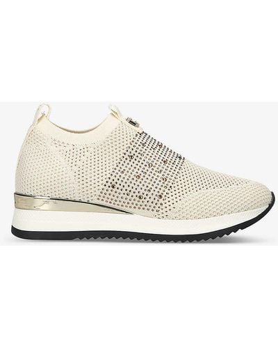 Kurt geiger black and gold trainers sales