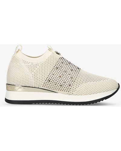 Carvela Kurt Geiger Janeiro 2 Crystal-embellished Knitted Trainers - White