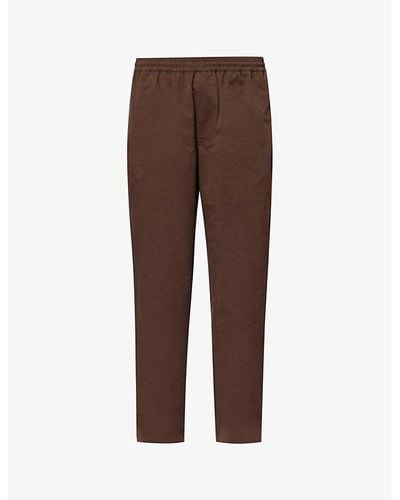 ICECREAM Branded-tab Straight-leg Mid-rise Cotton Pants - Brown