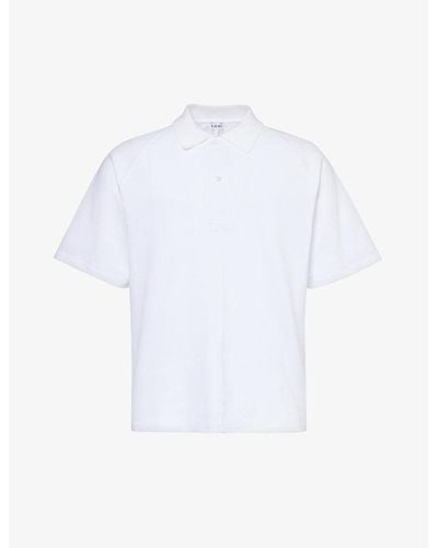 Loewe Logo-embroidered Cotton Polo Shirt X - White