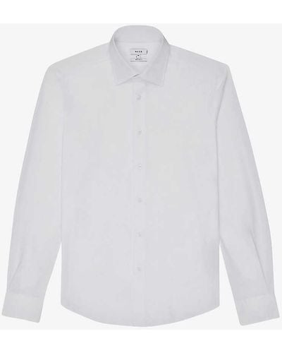 Reiss Voyager Regular-fit Stretch-woven Shirt - White