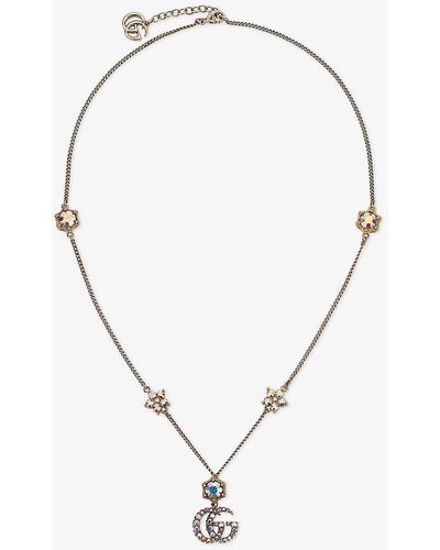 Gucci Fashion Show Gold-toned Brass Pendant Necklace - Natural