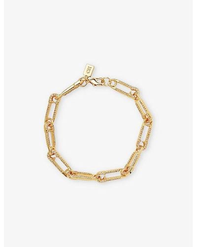 Crystal Haze Jewelry Locked 18ct Yellow Gold-plated Brass And Cubic Zirconia Bracelet - Metallic