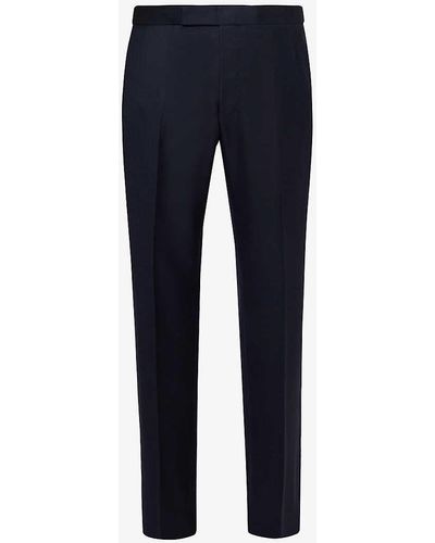 Thom Browne High-rise Slim-fit Wool Trousers - Blue