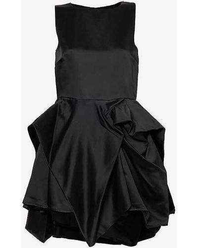 JW Anderson Asymmetric-hem Slim-fit Woven Mini Dress - Black