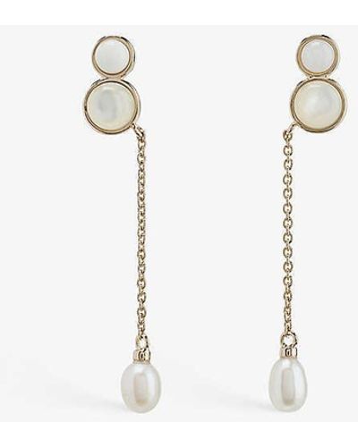 Chloé Darcey Brass And Pearl Drop Earrings - Natural