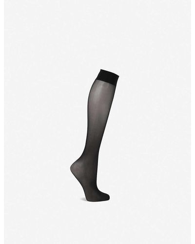 Wolford Individual 10 Stretch-woven Knee-highs - White