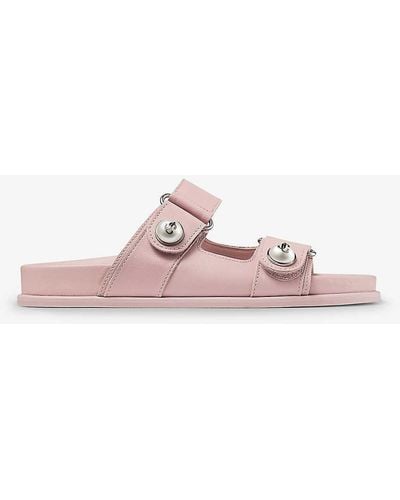 Jimmy Choo Fayence Pearl-embellished Leather Sandals - Pink