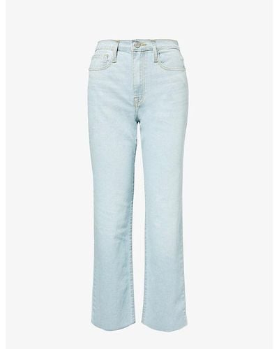 FRAME Le Jane High-rise Straight-leg Stretch-recycled-denim Blend Jeans - Blue