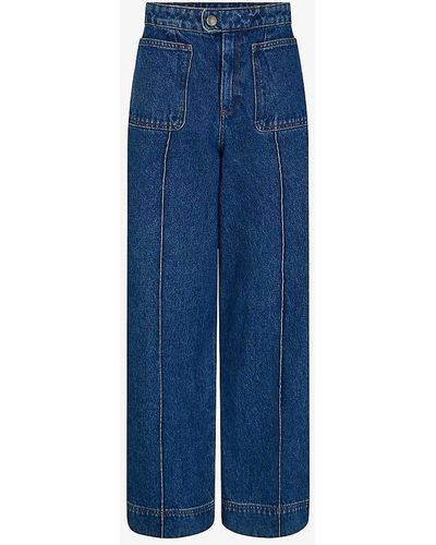 Soeur Harry Wide-leg High-rise Jeans - Blue