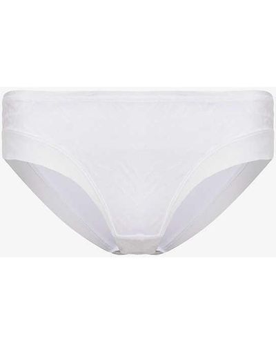 Chantelle Graphic Allure Lace-overlay Mid-rise Stretch-mesh Briefs - White